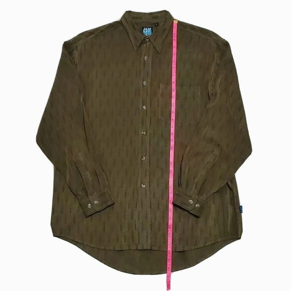 Vintage Kuhl‎ "Alf" (Men's Large) Long Sleeve Button Front Shirt Green Tencel - Picture 9 of 10